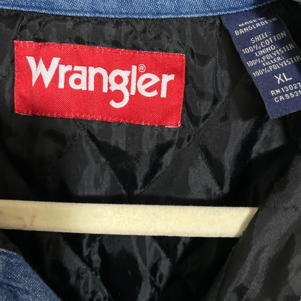 Wrangler Denim Gorpcore Shacket Men XL Blue Quilted Lined Workwear Americana - Picture 4 of 6
